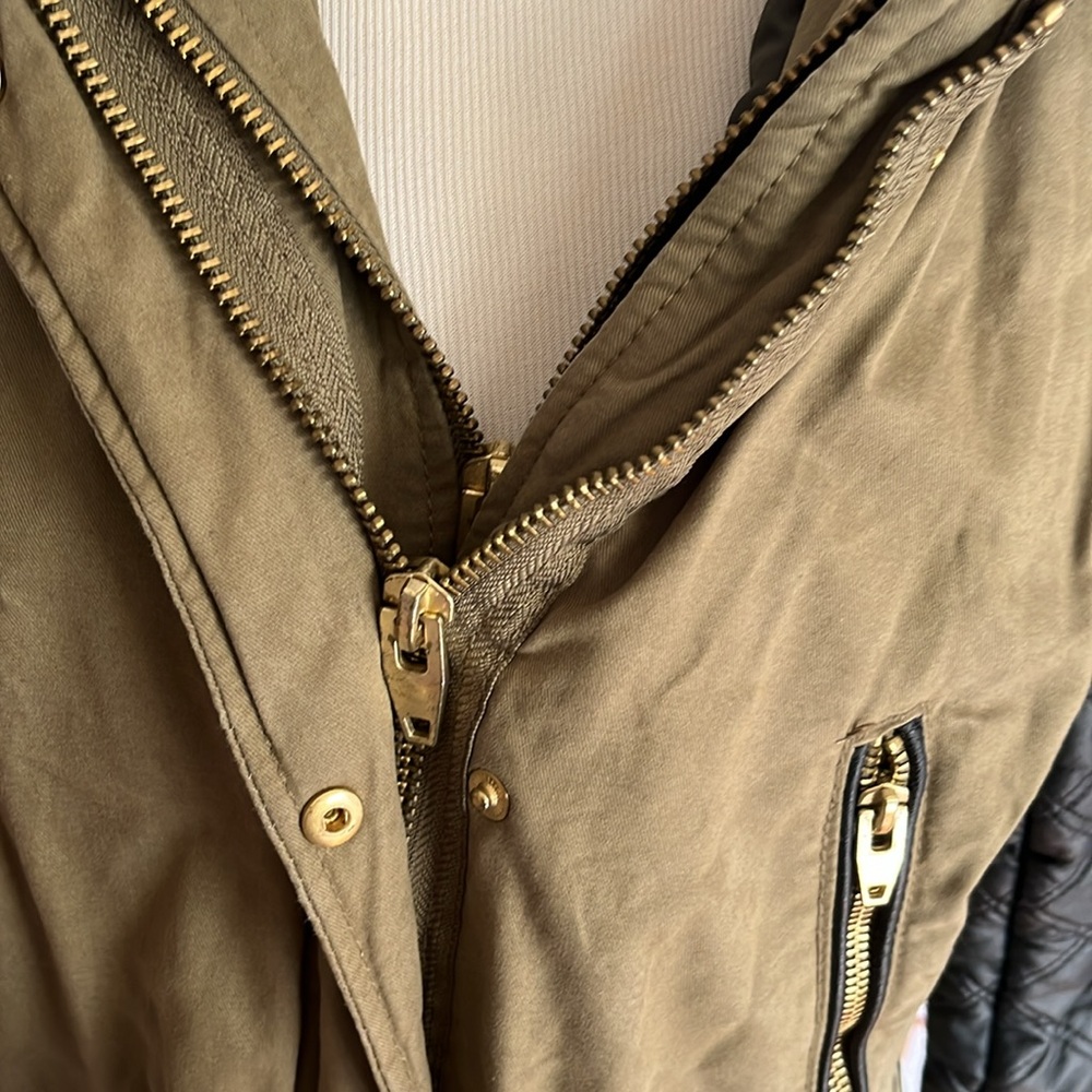 H&M Cotton Jacket with Faux Leather Sleeves - Picture 5 of 7
